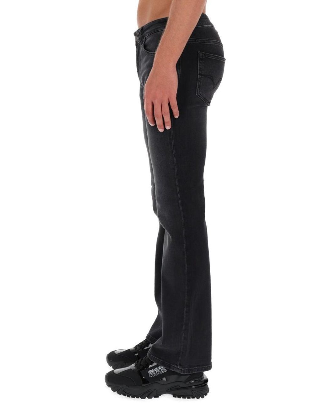 Versace Jeans Couture Black High-Rise Flared Jeans for men