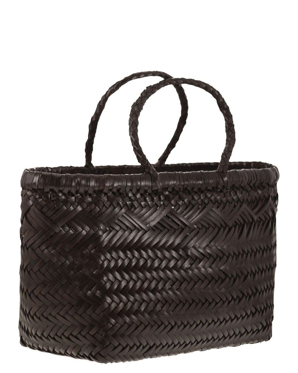 Dragon Black Triple Jump Small Woven Leather Bag
