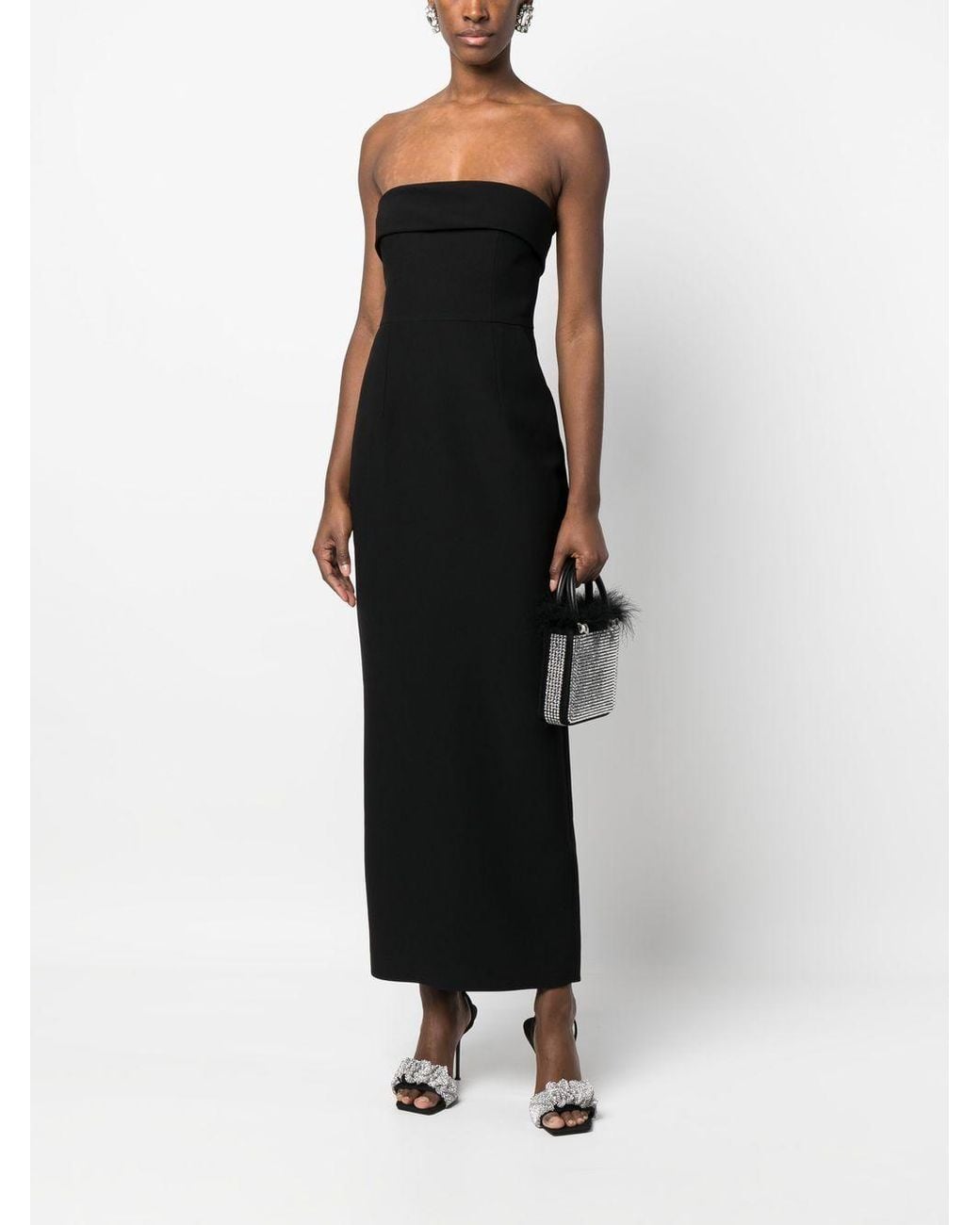The New Arrivals Ilkyaz Ozel Black Strapless Evening Gown Long Dress
