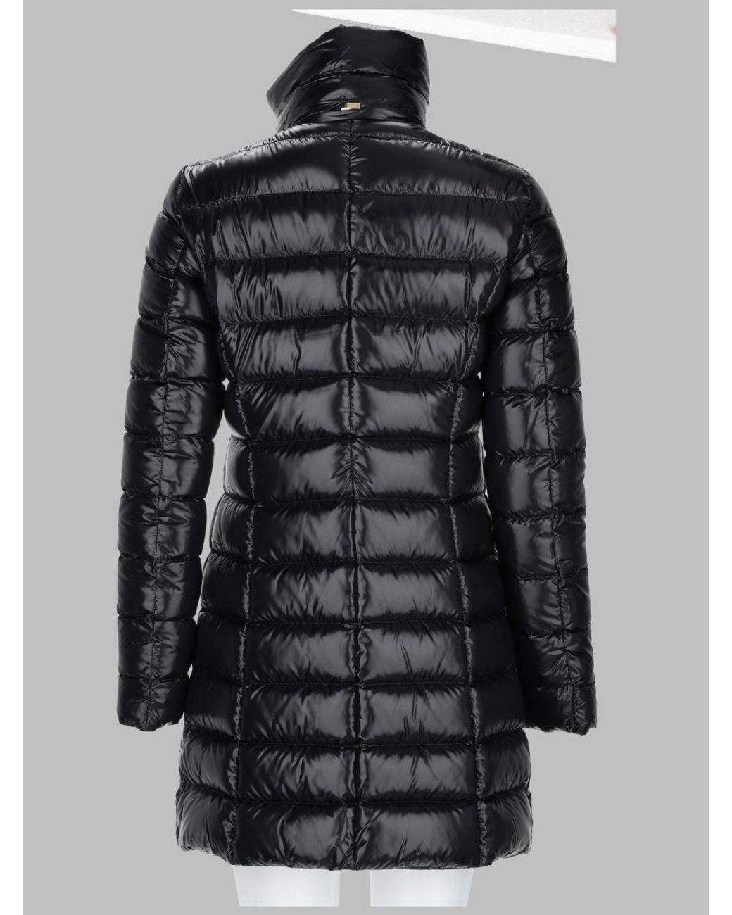 Herno Black Maria Glossy Quilted Long Down Jacket