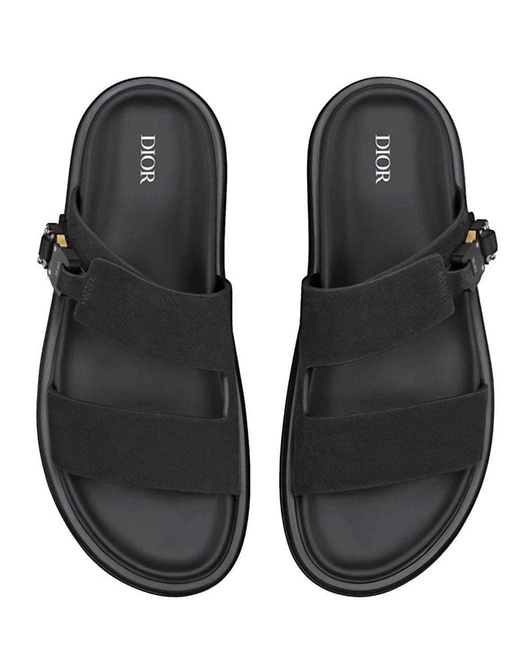 Dior Black Solid Sandals for men