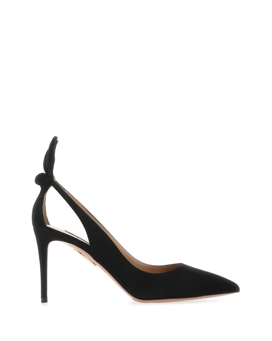 Aquazzura Black Bow Tie 105 Suede Pumps