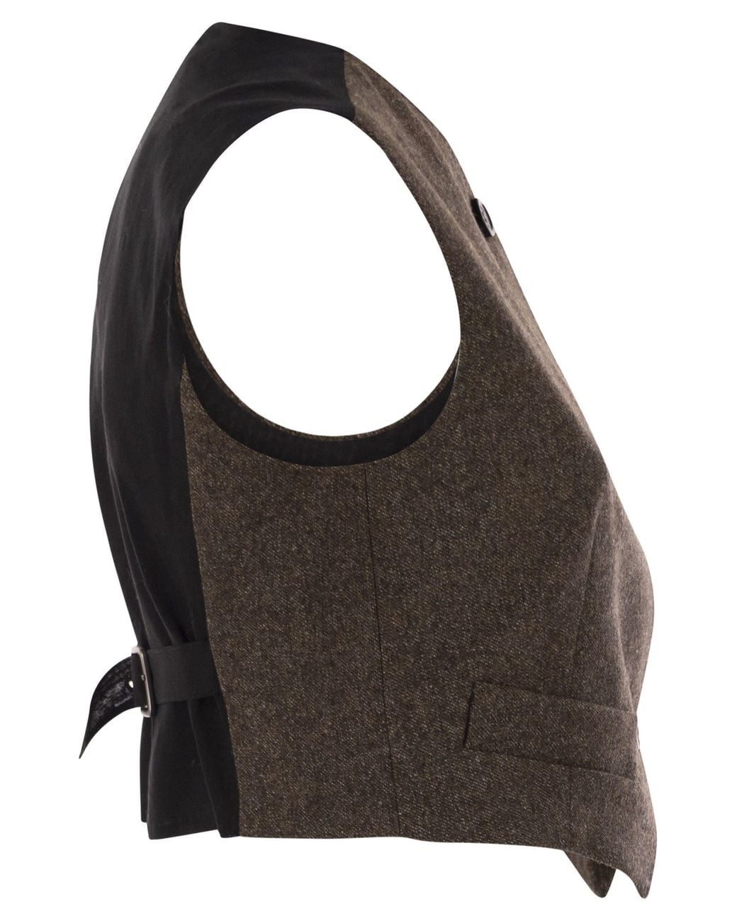 Max Mara Brown Bikini1234 Wool Felt Waistcoat
