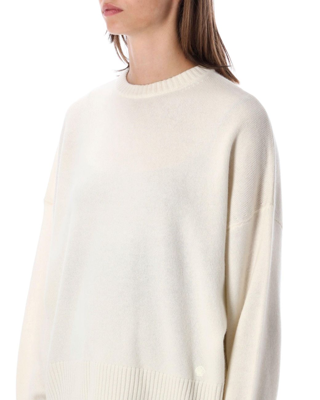 Loulou de Saison White Cashmere Crewneck Sweater