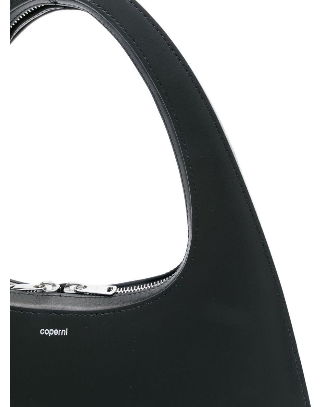 Coperni Black Swipe Baguette Leather Shoulder Bag