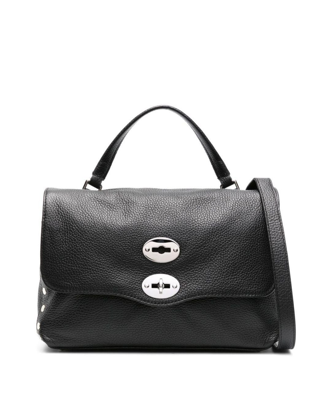 Zanellato Black Postina Daily Small Leather Handbag