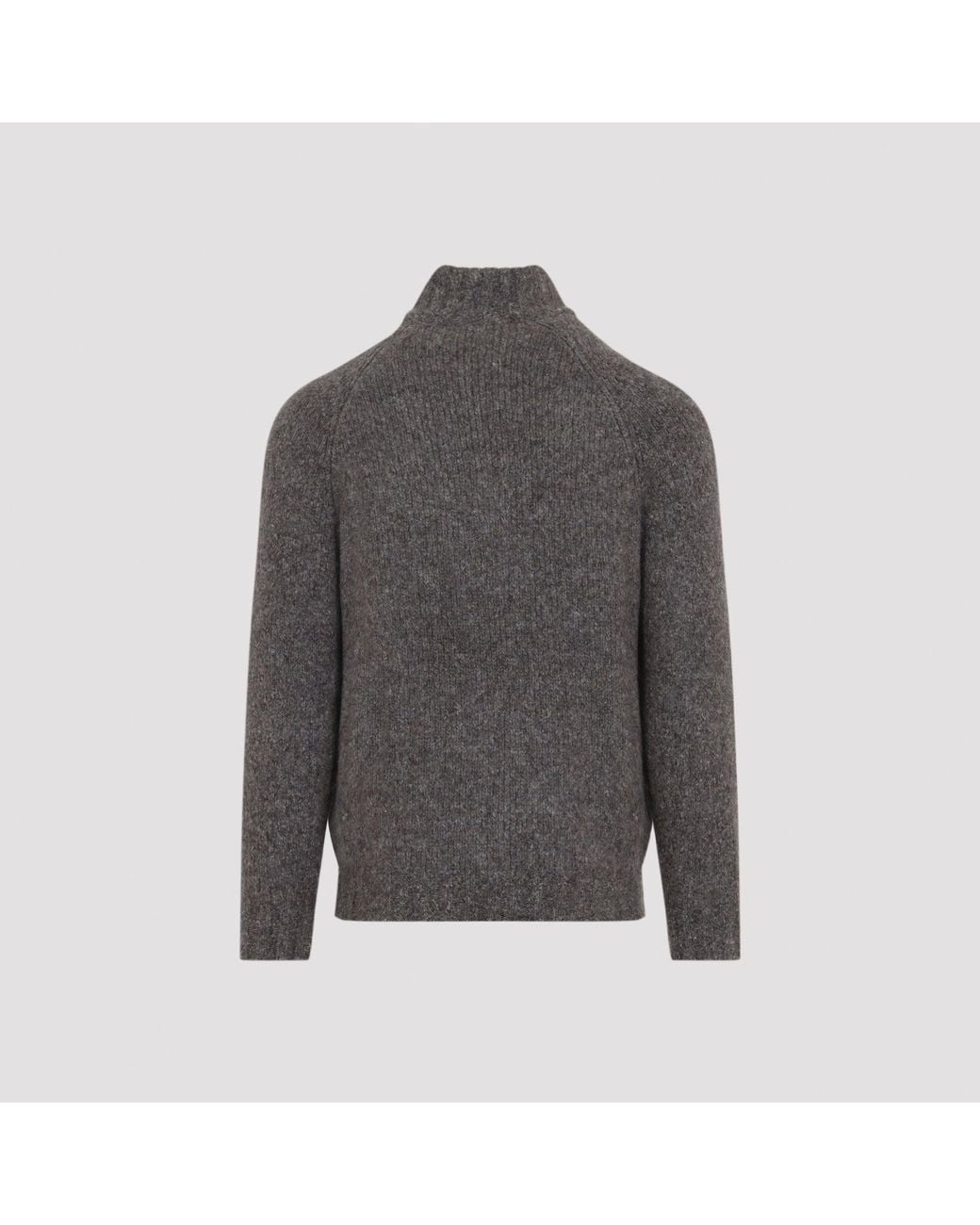 Brunello Cucinelli Gray Moro Cucinelli Full Zip Cardigan for men