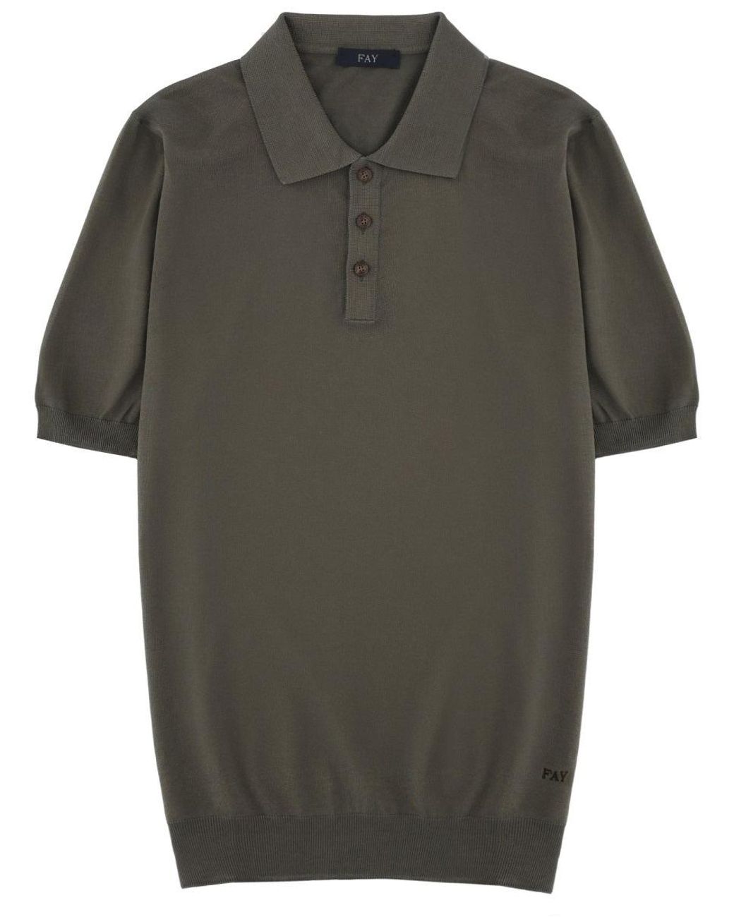 Fay Green Cotton Polo for men