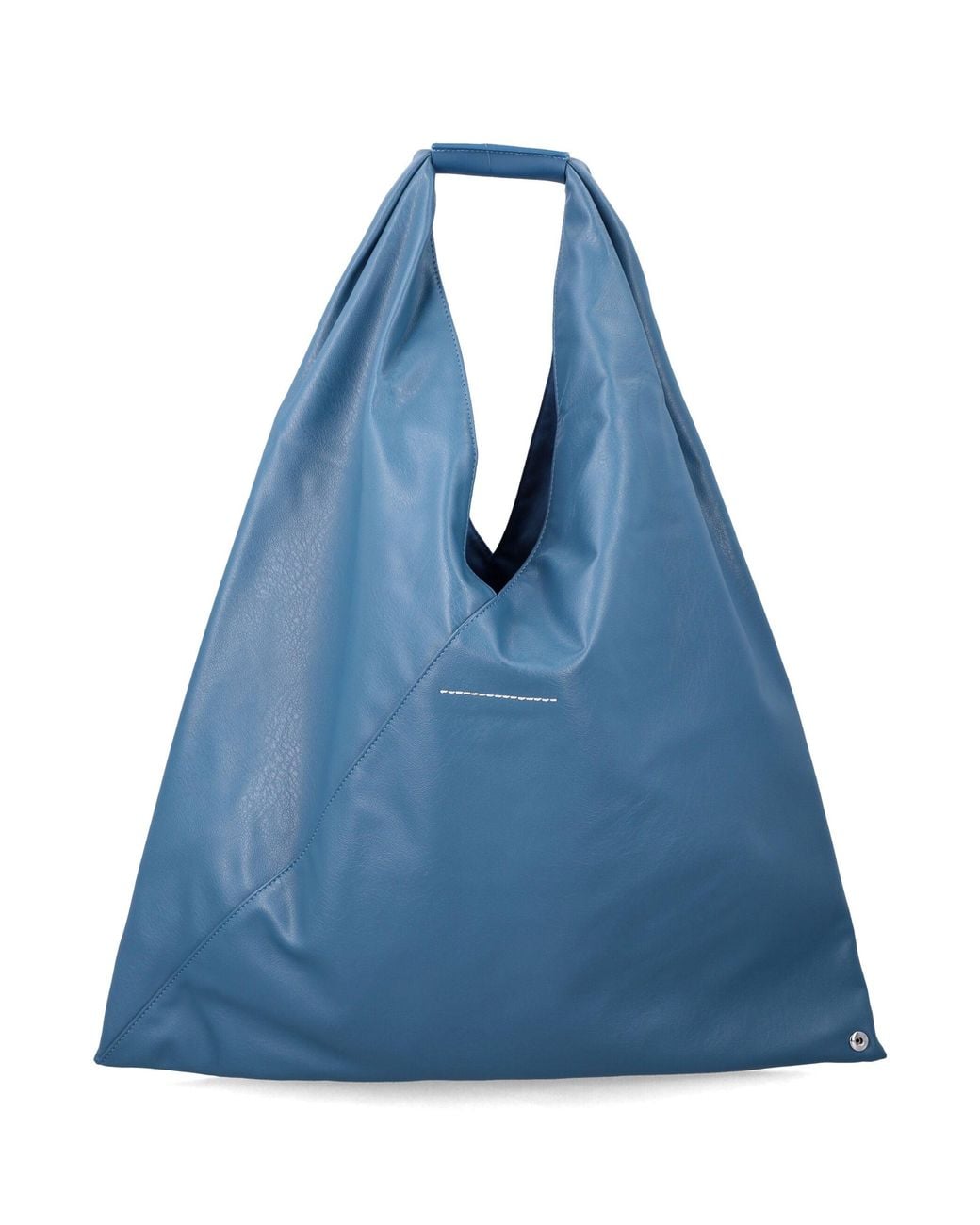 MM6 by Maison Margiela Blue Origami-Inspired Triangular Mini Handbag With Snap-Adjustable Shape, 35 X 50 Cm