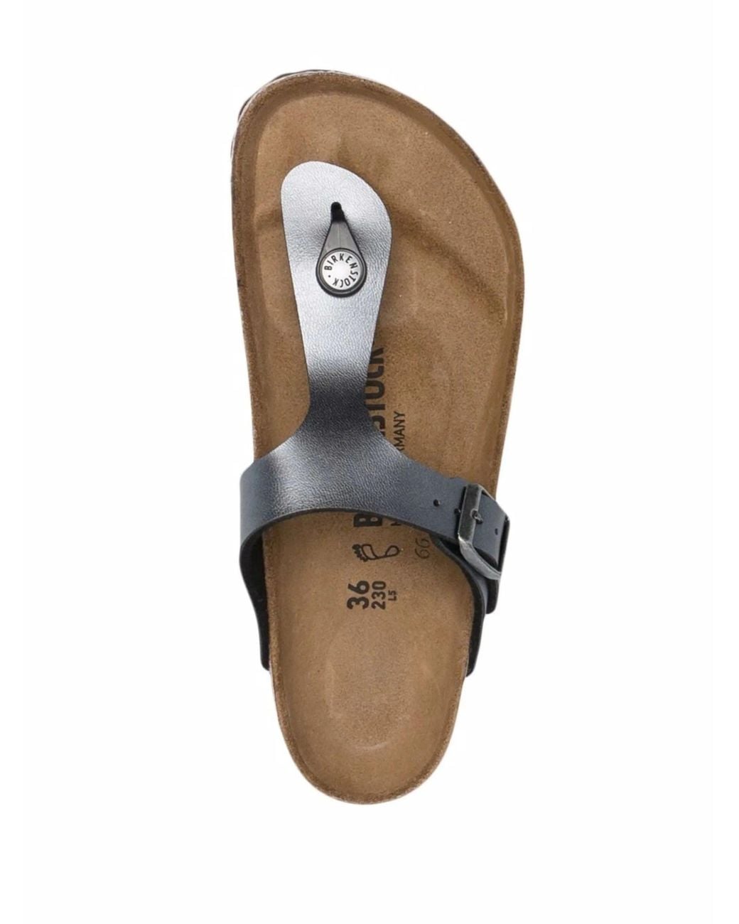 Birkenstock Gray Gizeh Metallic, Birko Flor