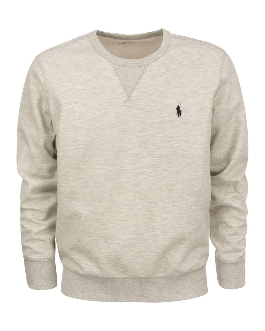 Polo Ralph Lauren White Double Knit Crew Neck Sweatshirt for men