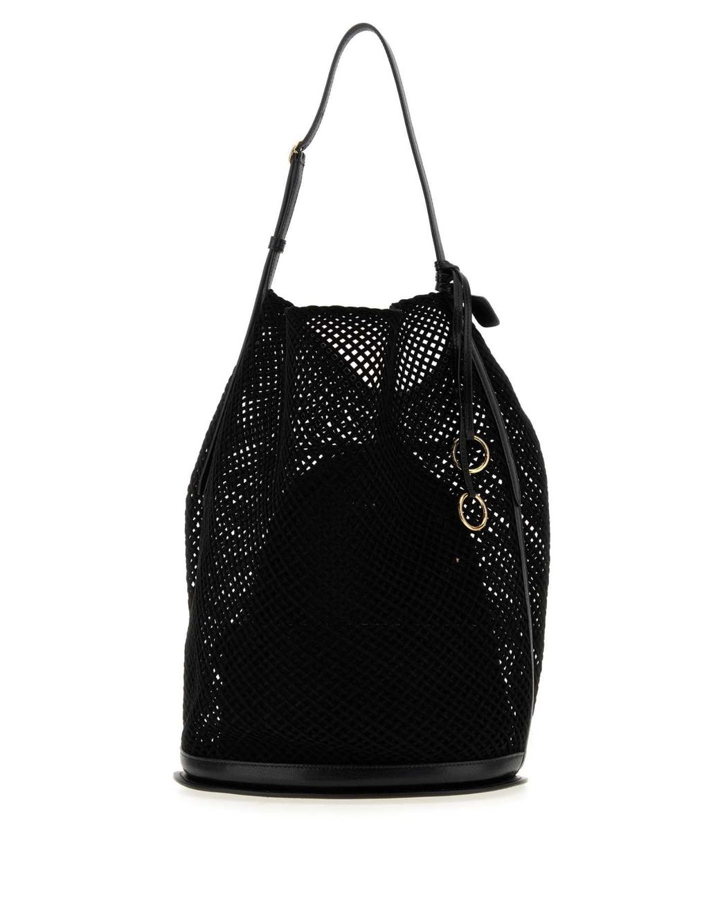 Alaïa Black Mesh Large Hip Bucket Handbag