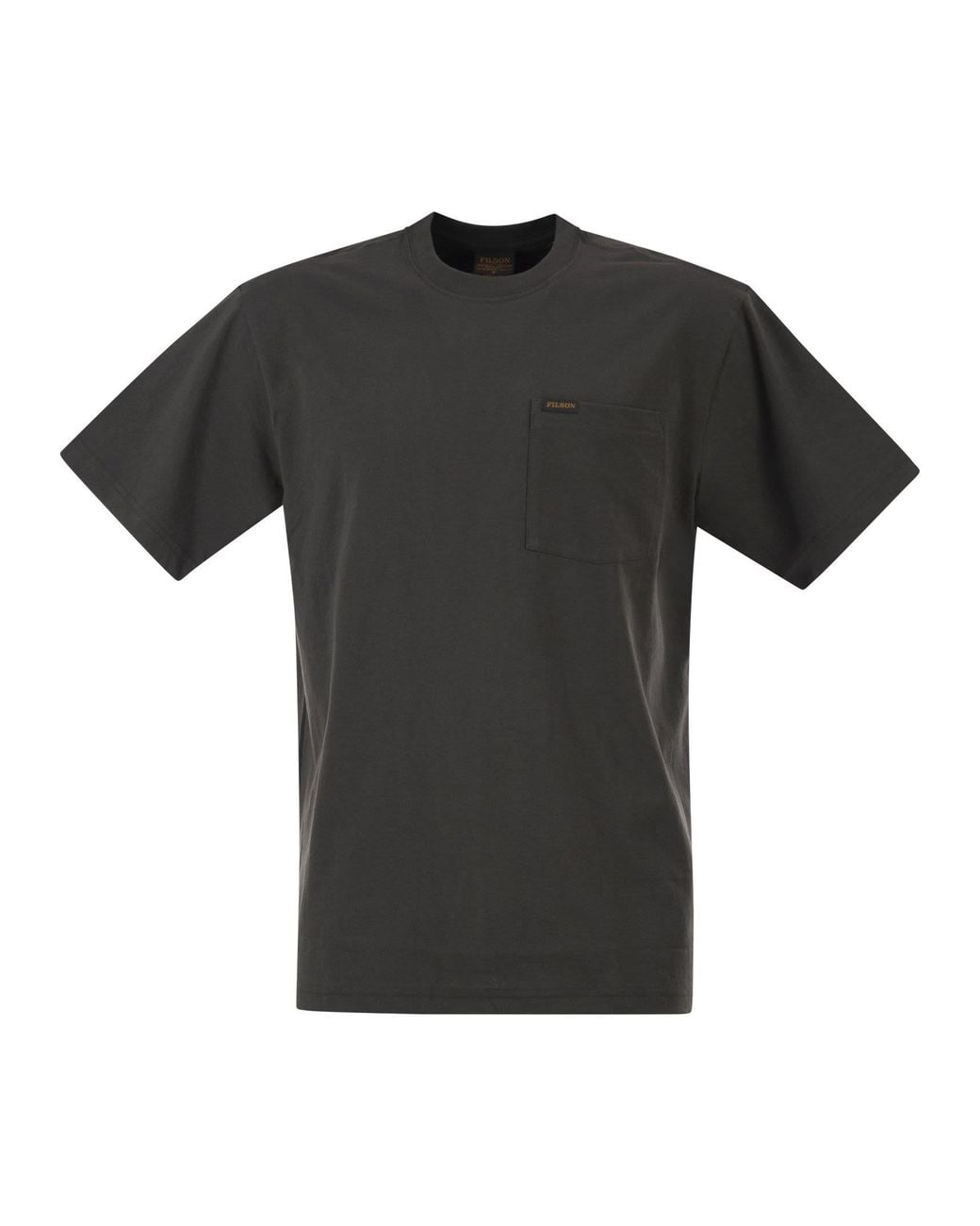 Filson Black Cotton T Shirt With Patch Pocket