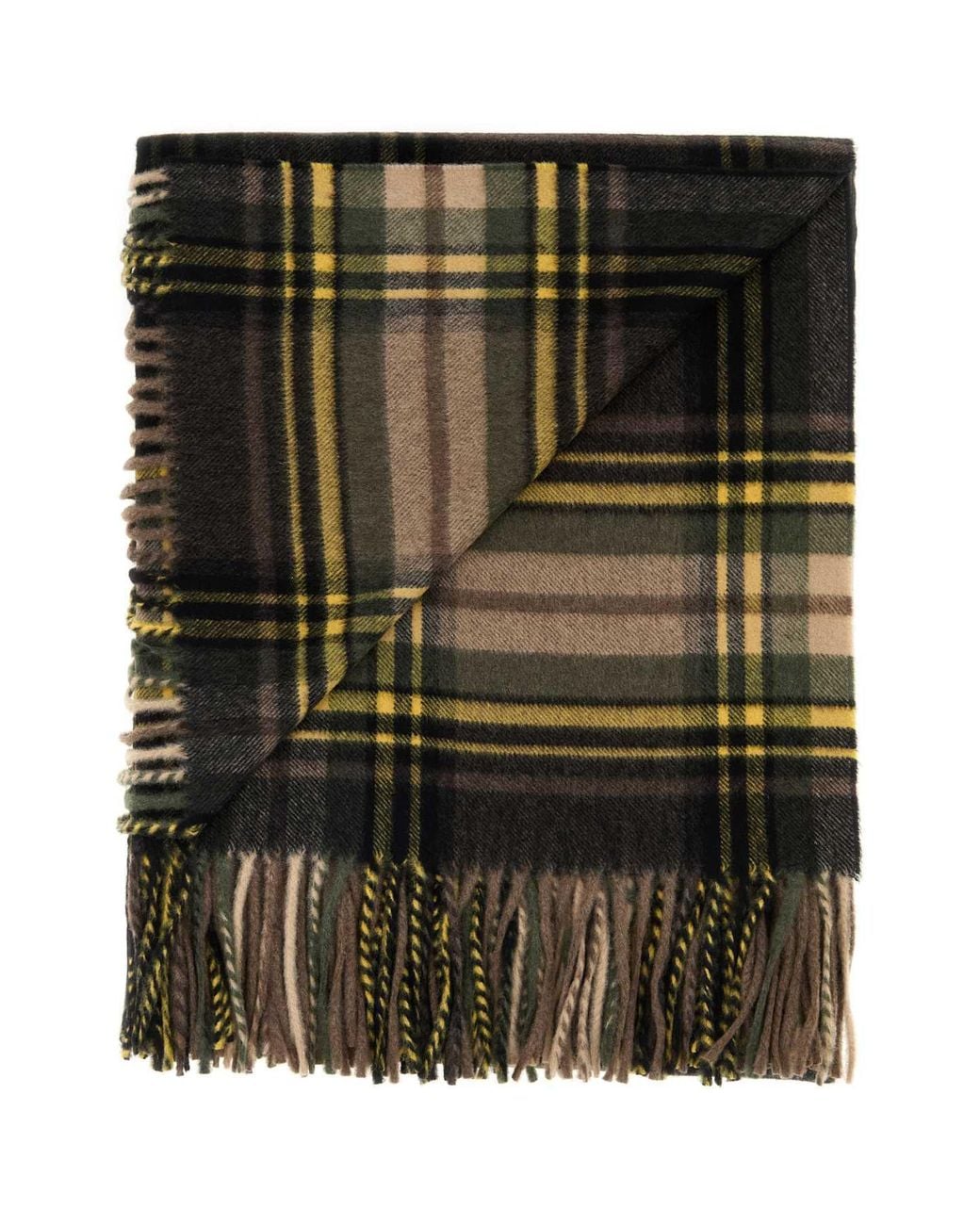 Saint Laurent Black Check Pattern Scarf