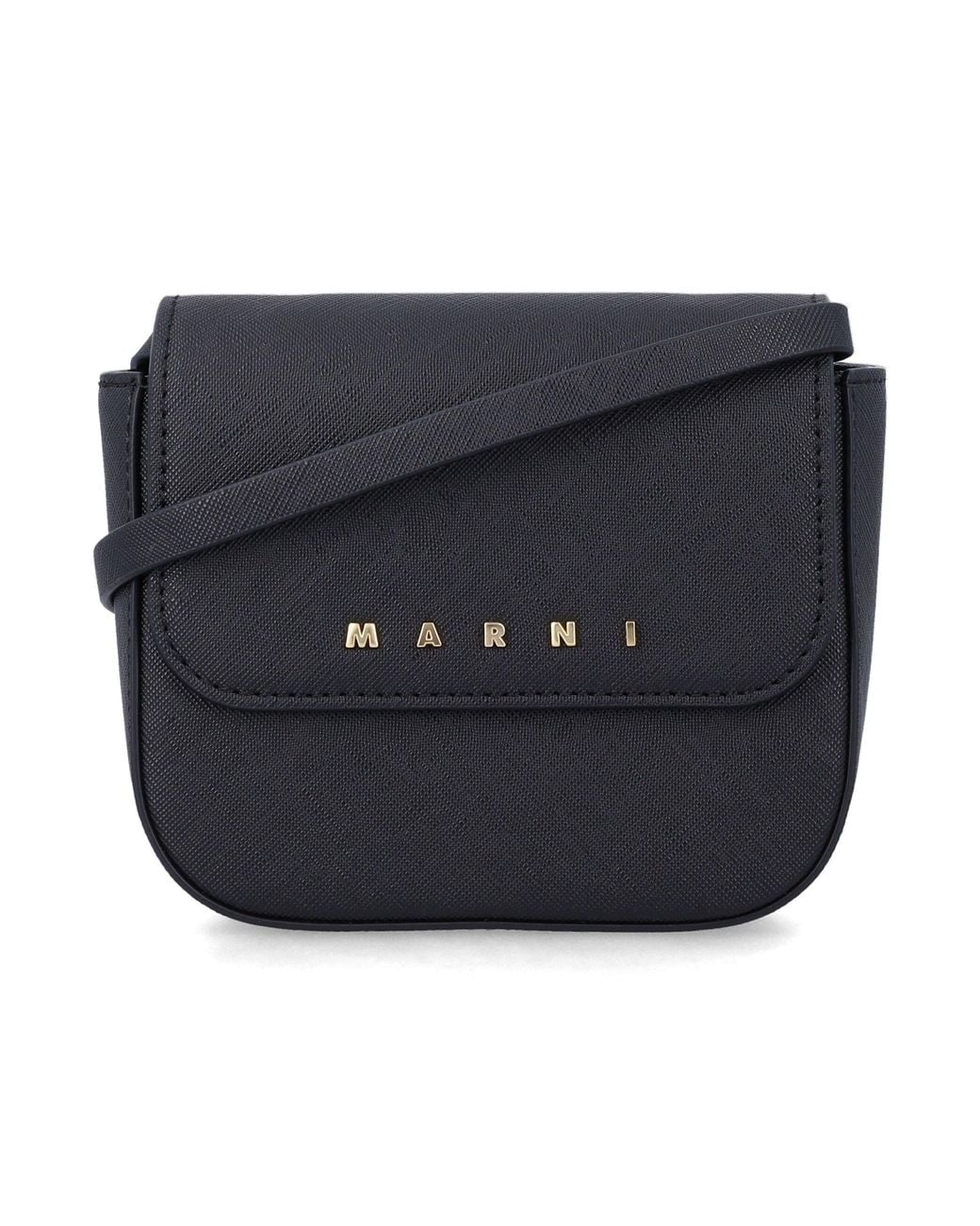 Marni Blue Girls' Logo Crossbody Bag