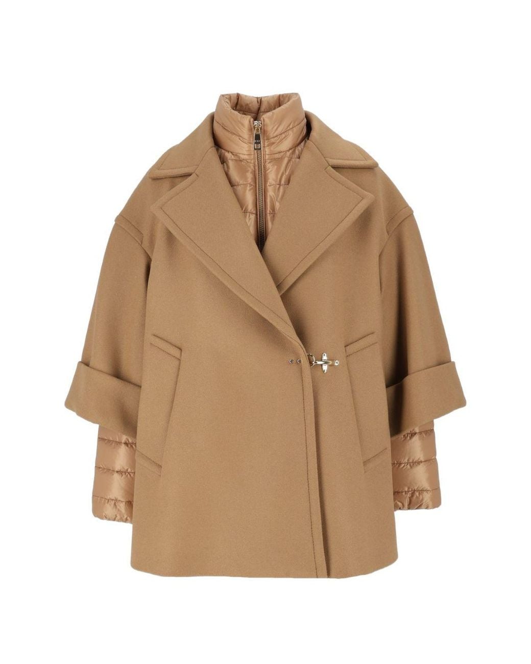 Fay Natural Wool And Cashmere Cape