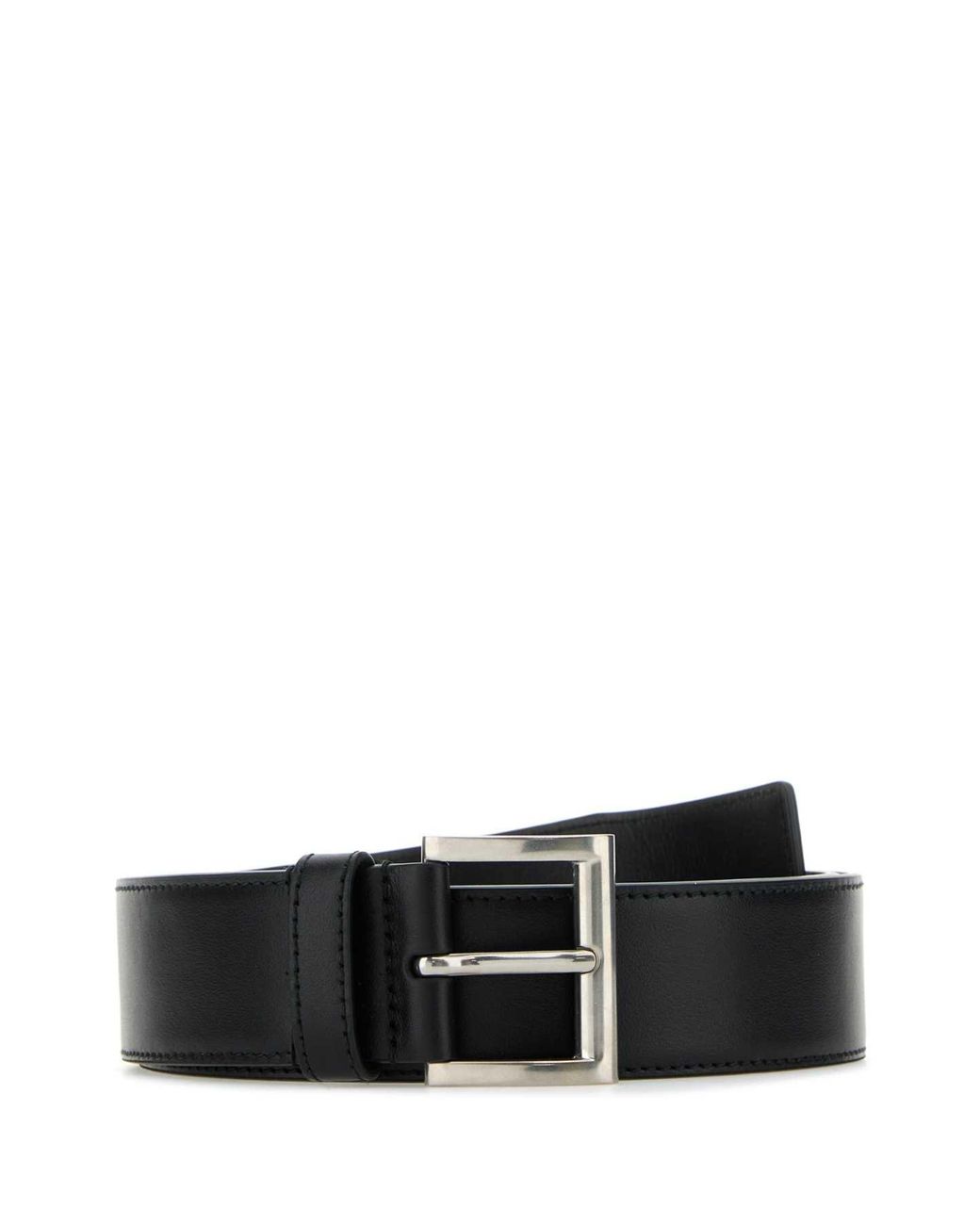 Prada Black Buckled Leather Belt