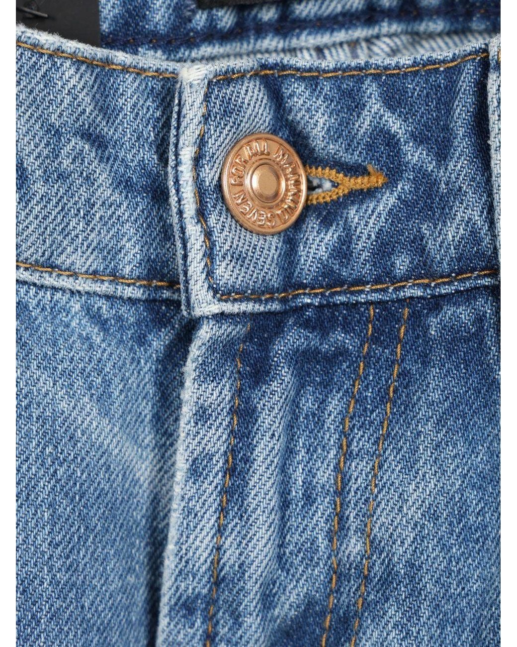 Seven7 Blue Low Straight Denim Jeans
