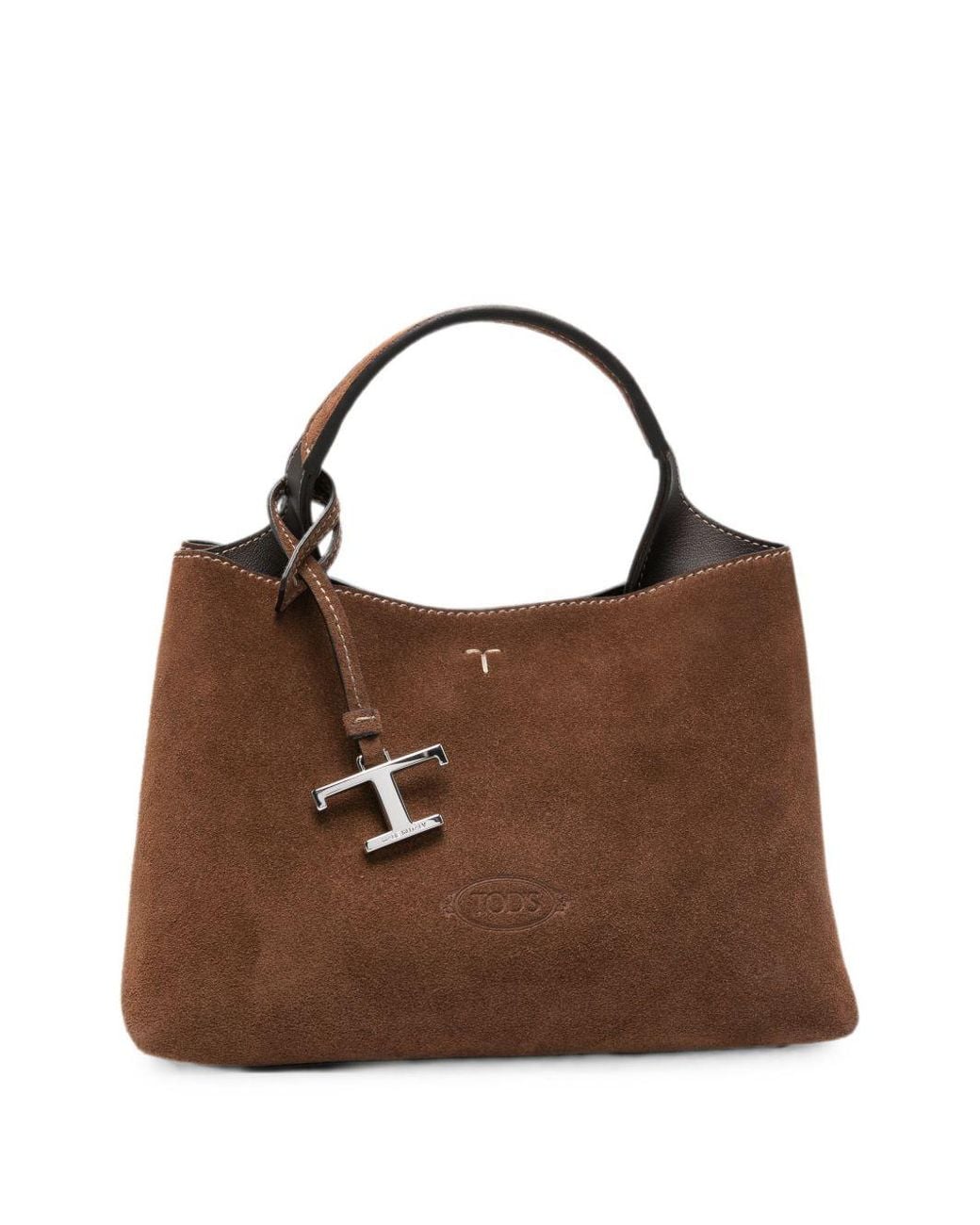 Tod's Brown T Timeless Micro Leather Handbag