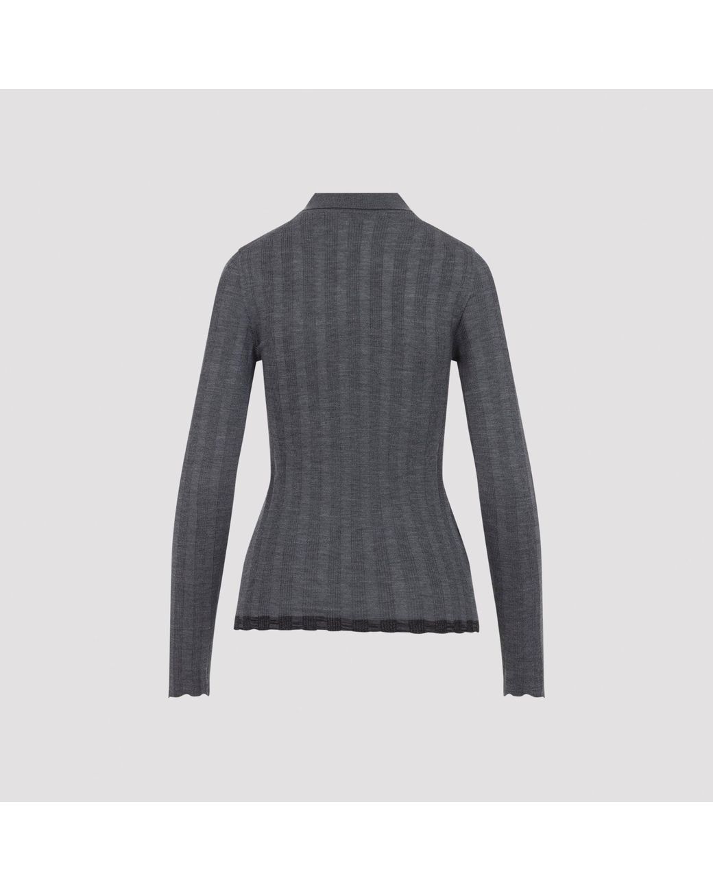 Prada Blue Ardesia Wool Polo