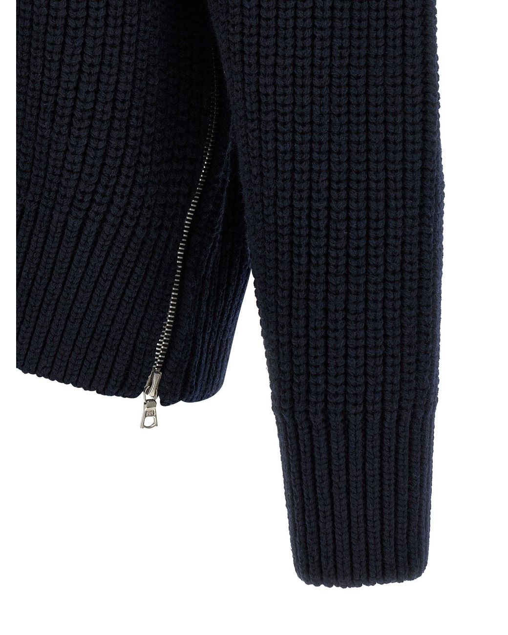 Dries Van Noten Monty Full-Zip Turtleneck Sweater in Blue for Men
