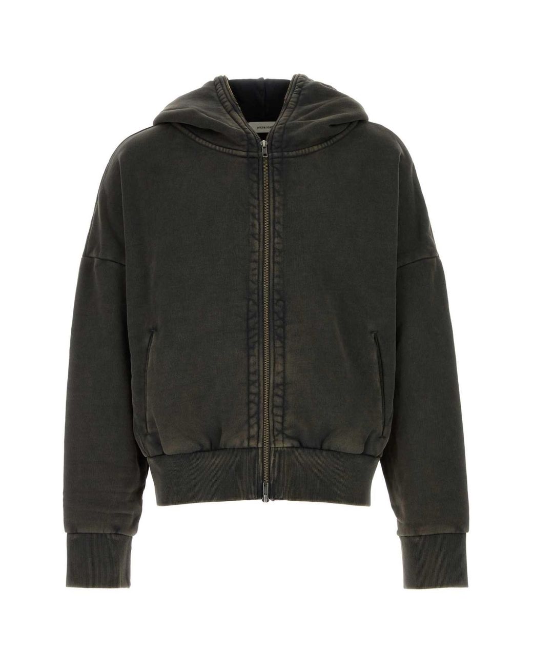 Entire studios Black Oversize Slate Cotton Sweatshirt For