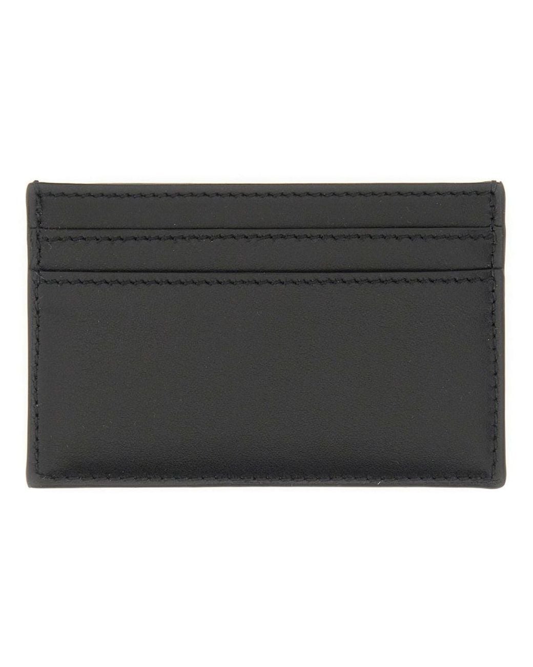 McQueen Black Card Holder With Logo for men