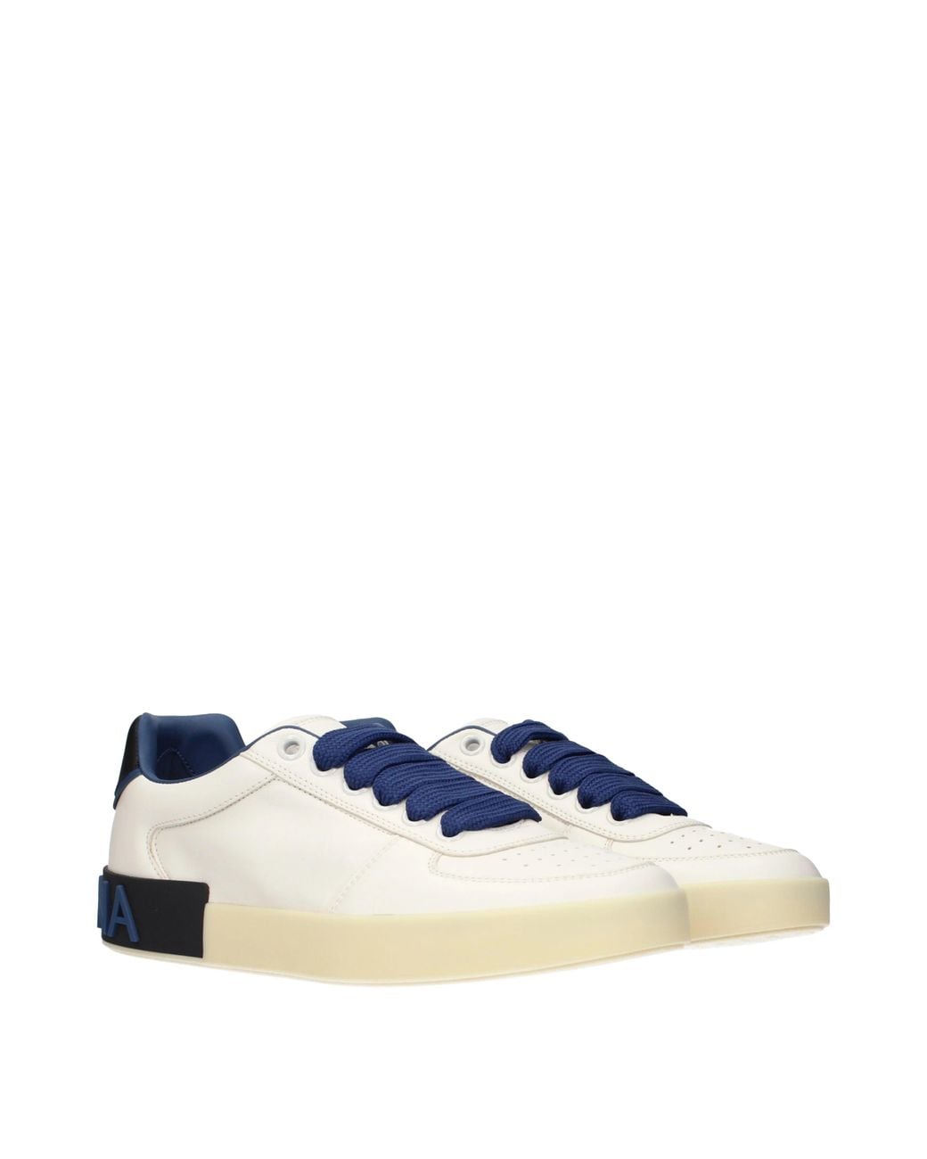 Dolce & Gabbana Blue Portofino Sneakers Leather/Denim