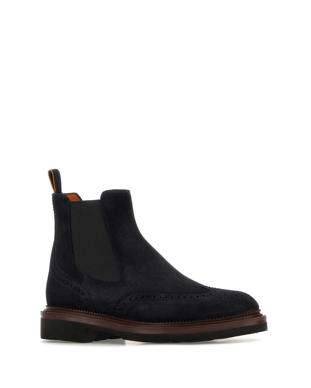 Santoni Black Midnight Suede Kalama Ankle Boots for men