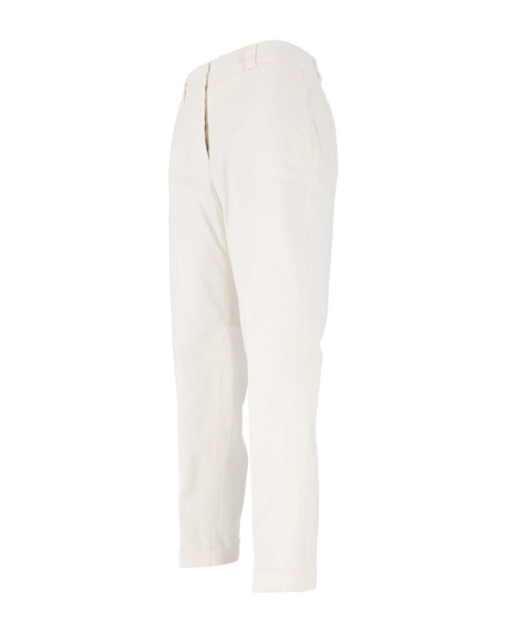 Peserico White Tailored Straight-Leg Formal Pants