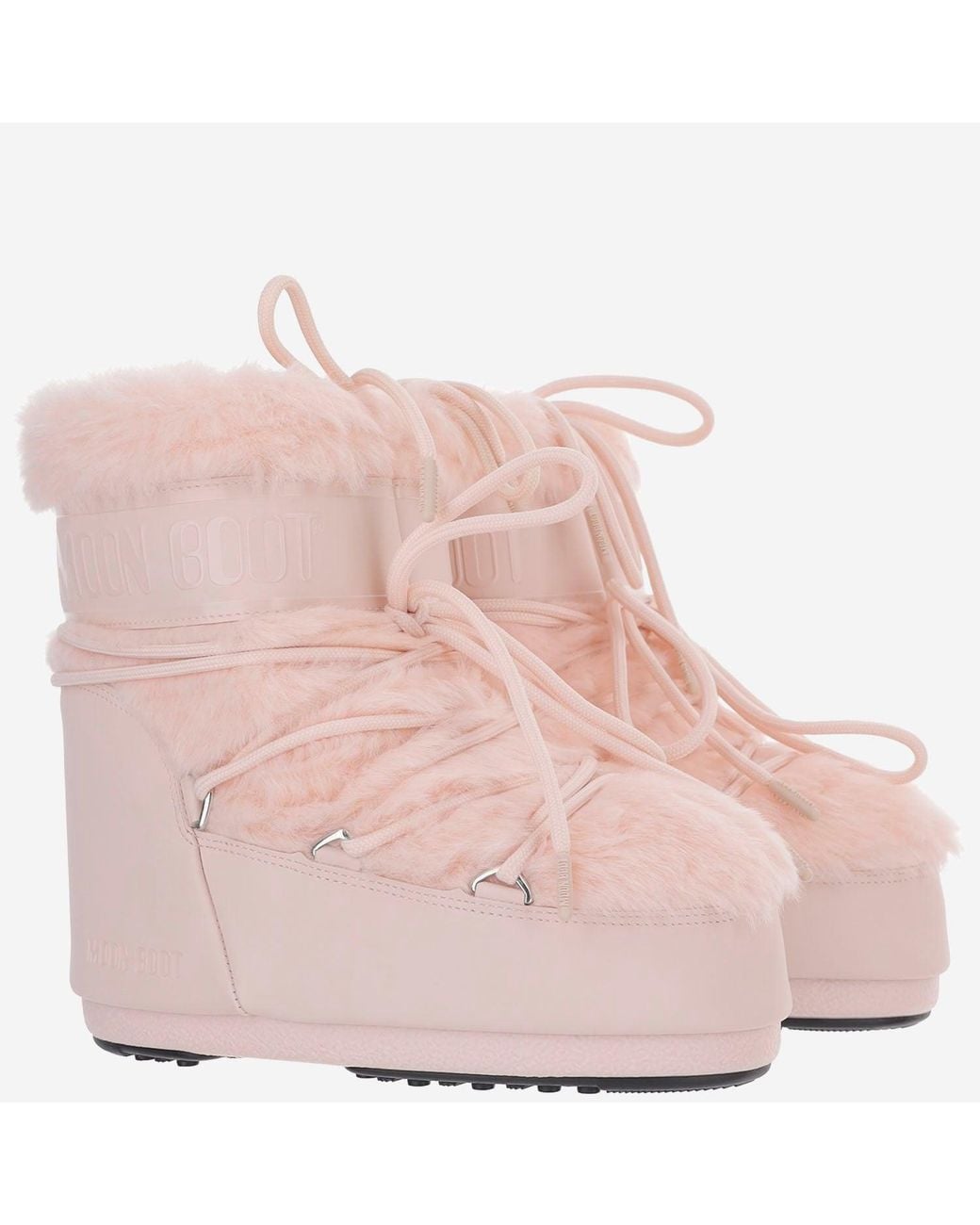 Moon Boot Pink Icon Low Faux Fur Ankle Boots
