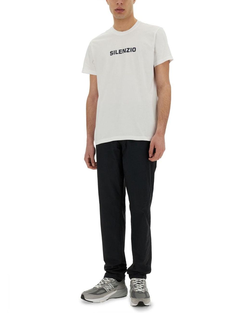 Aspesi White Graphic Crew Neck T-Shirt for men
