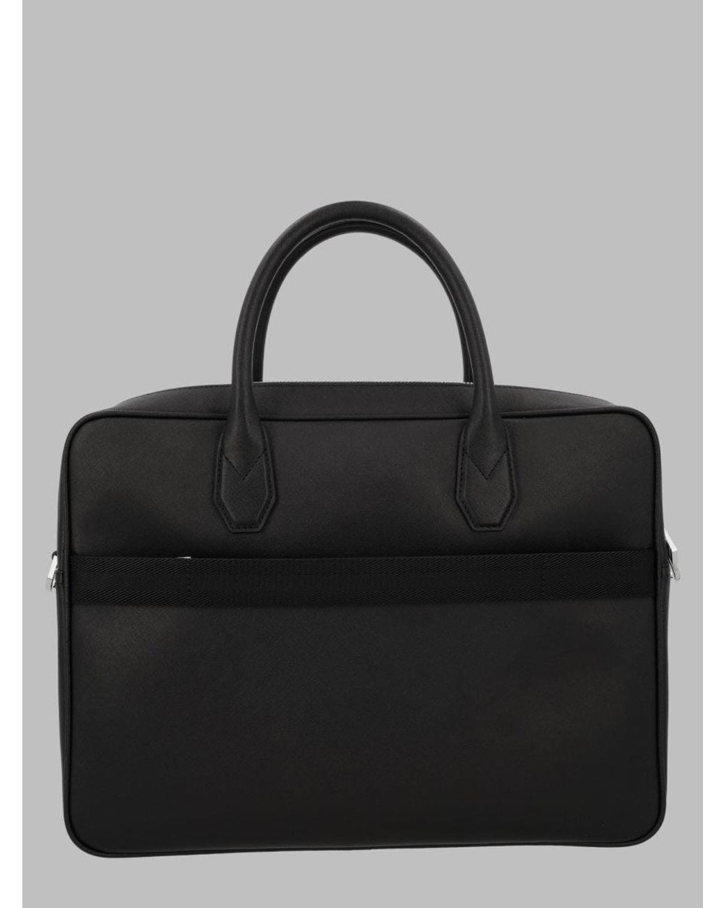 Boss Black Structured Briefcase With Adjustable Shoulder Strap for men