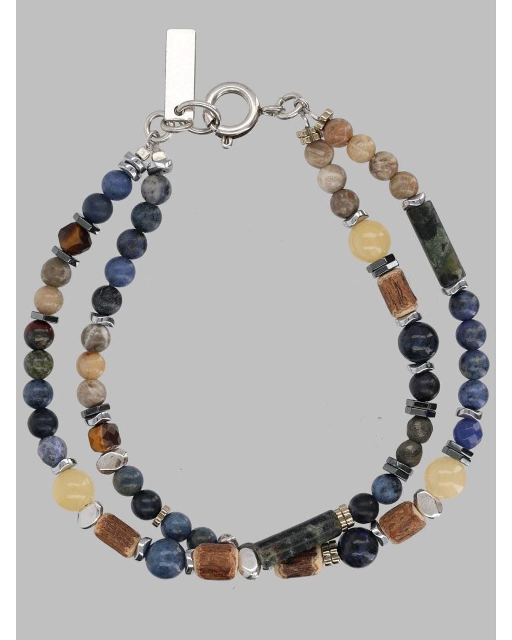 Isabel Marant Gray Beaded Chain Bracelet for men