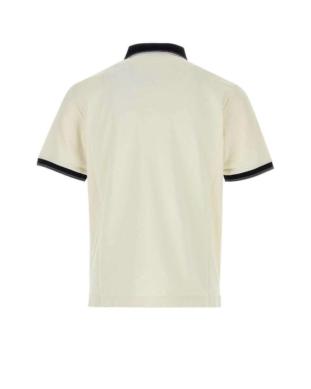 Prada White Ivory Piquet Polo Shirt