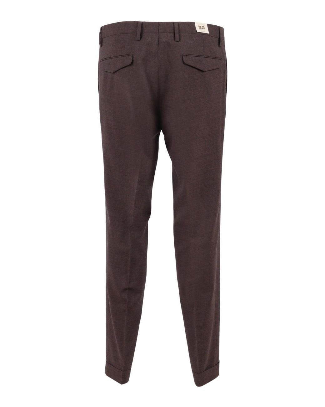 BRIGLIA Brown Slim Fit Flat Front Straight-Leg Pants for men