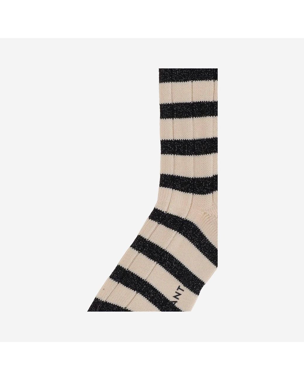ANT45 Black Stretch Cotton Blend Socks With A Striped Pattern