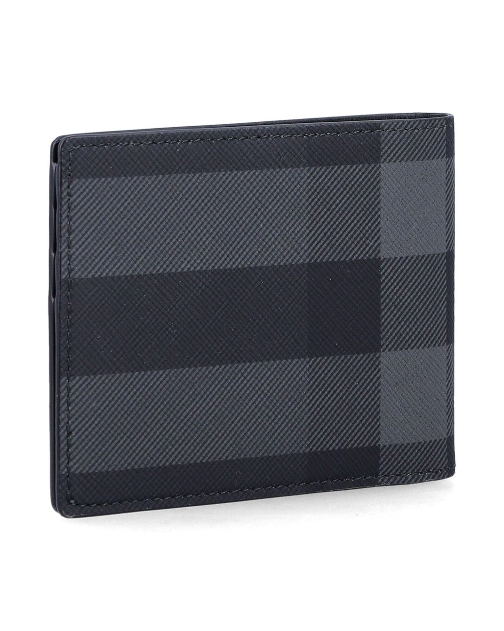 Burberry Blue Check Bifold Wallet, 8.5 Cm X 10.8 Cm for men