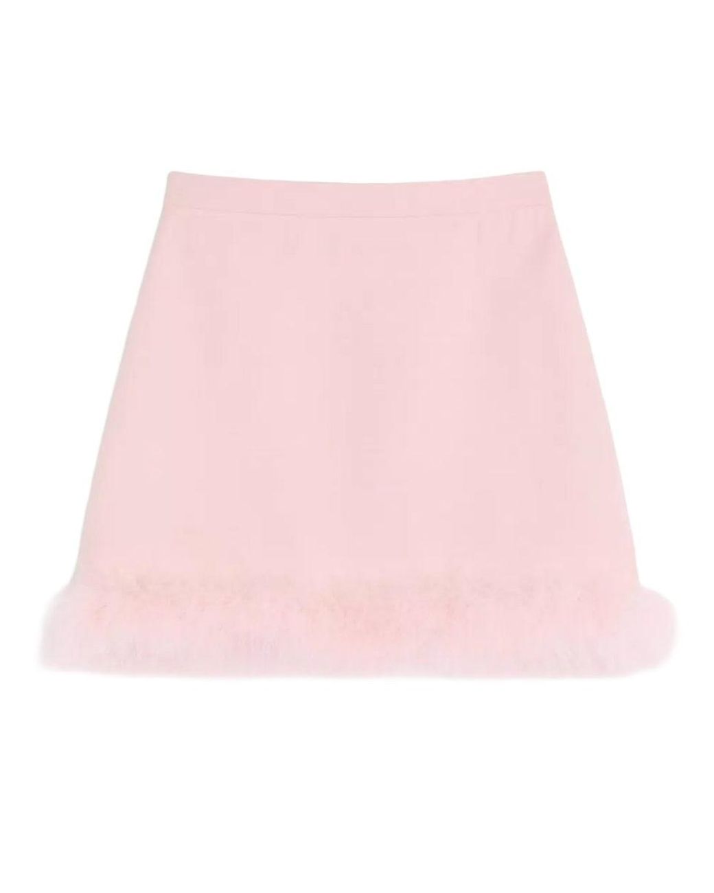 Valentino Pink Miniskirt With Feathers