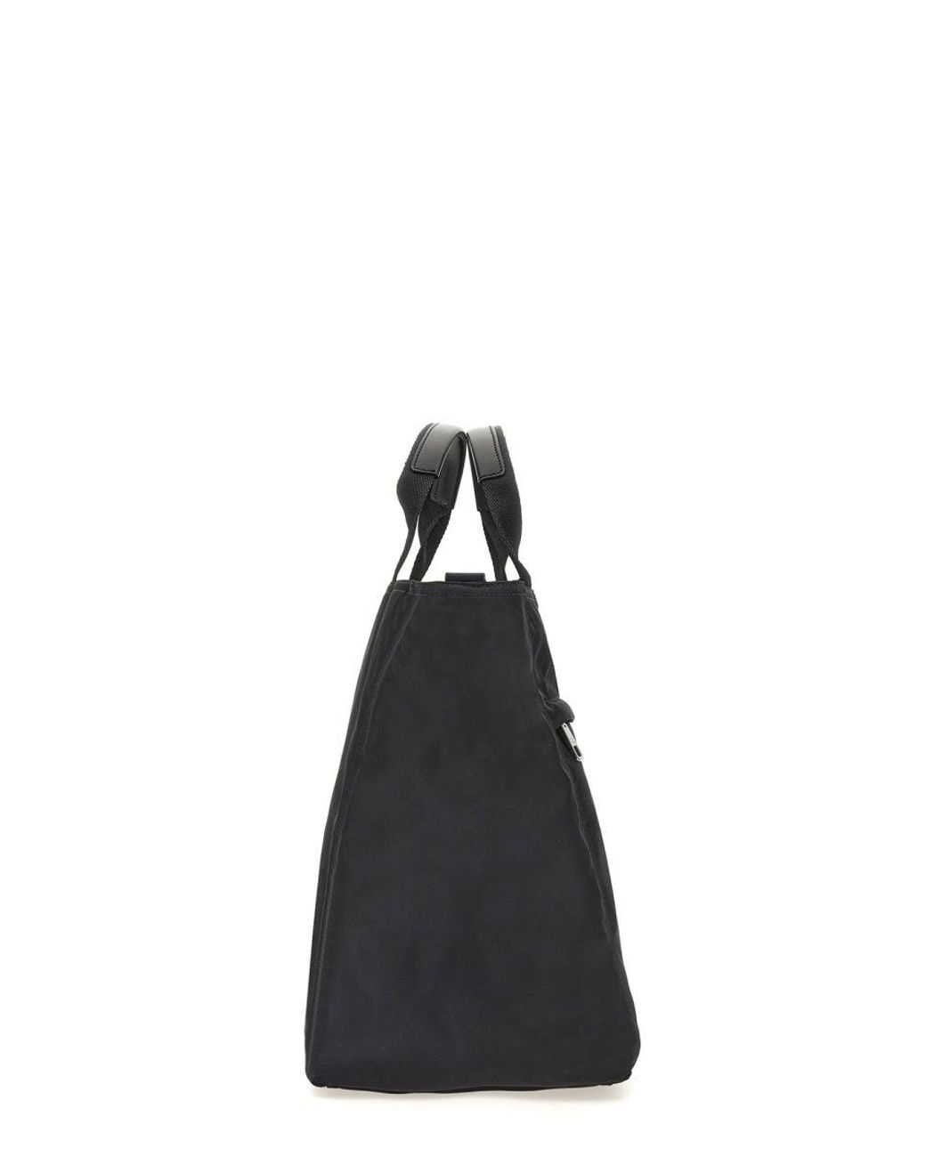 Dolce & Gabbana Black Nylon Holdall With Rubberized Logo for men