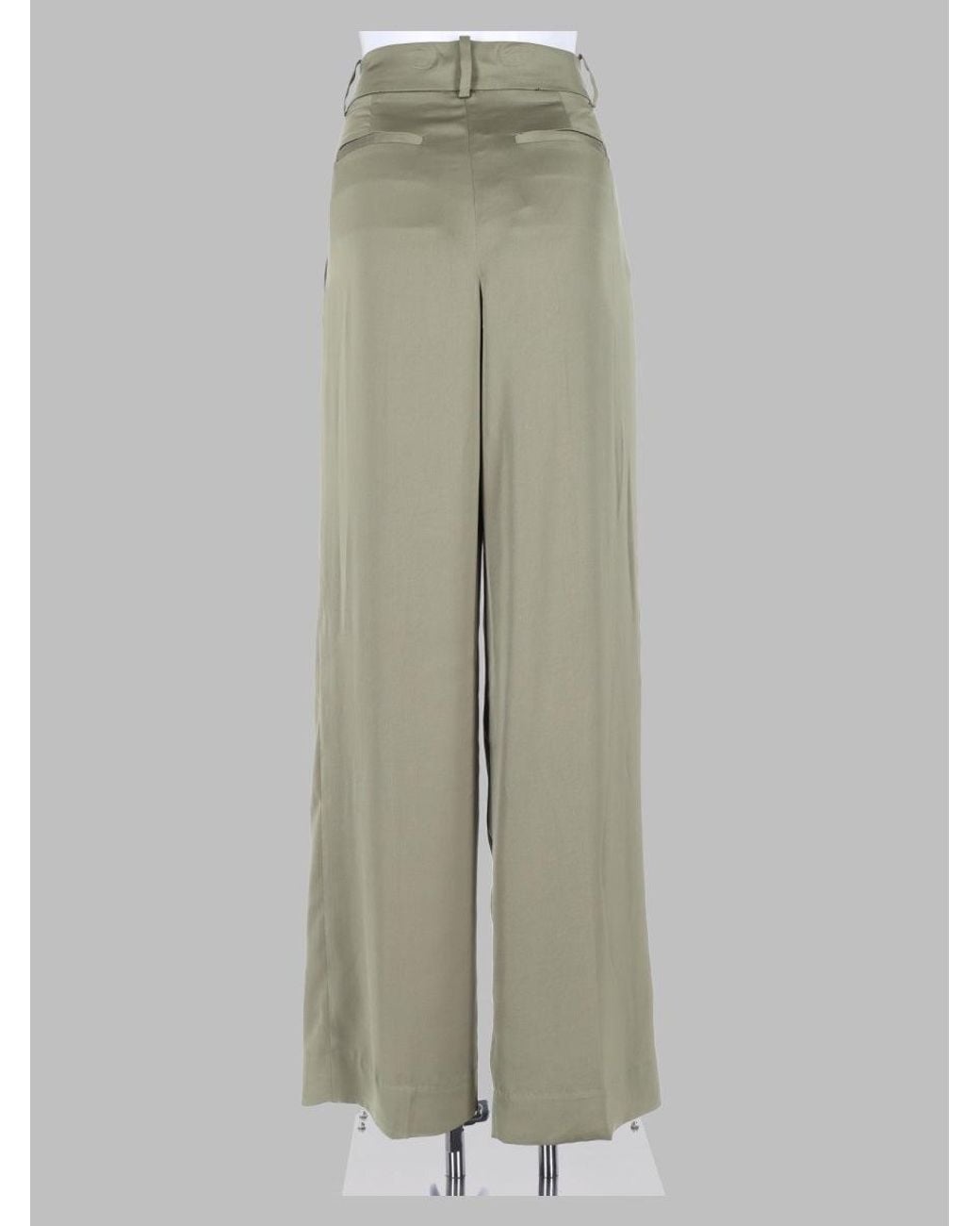 MICHAEL Michael Kors Green Pleated Wide-Leg Trousers