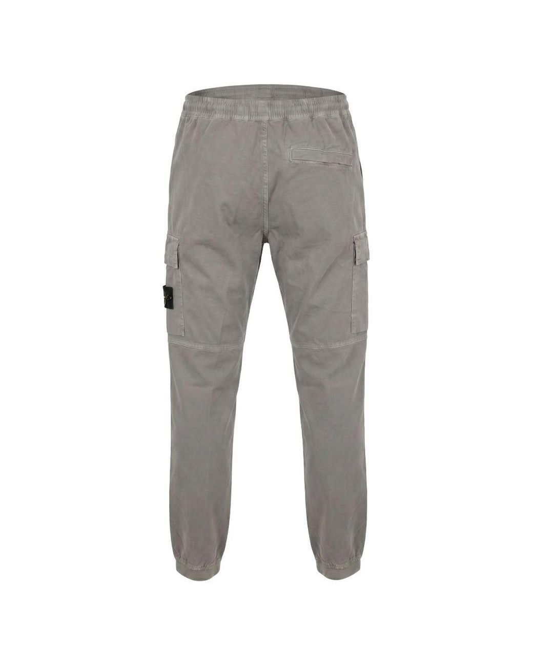 Stone Island Gray Cotton Cargo Trousers for men