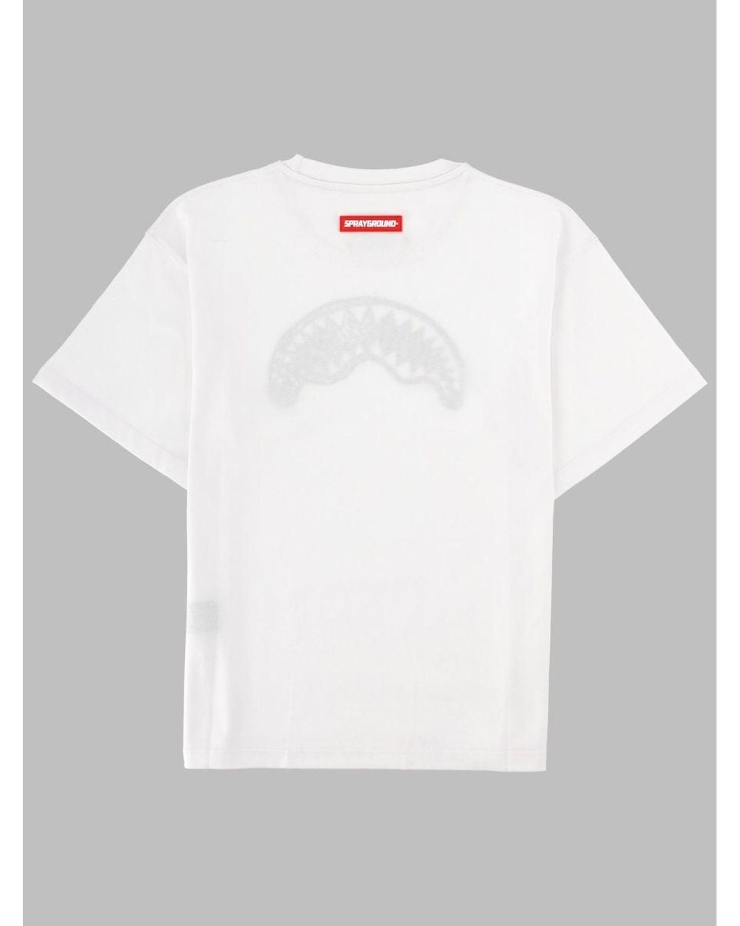 Sprayground White Sketch Shark Over T-Shirt