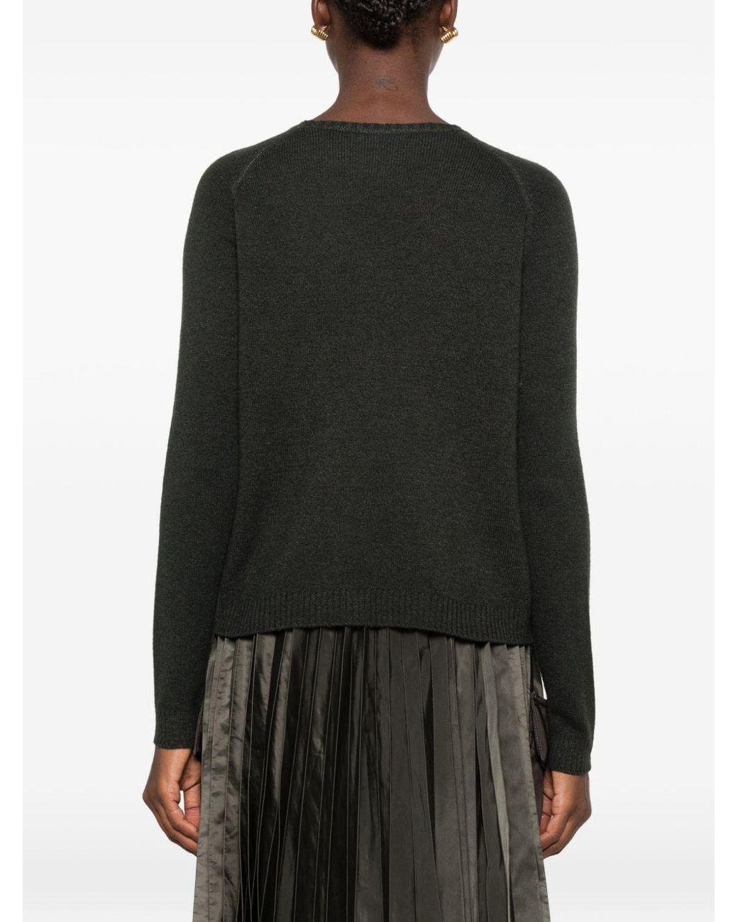 Base London Black Wool And Cashmere Crewneck Sweater