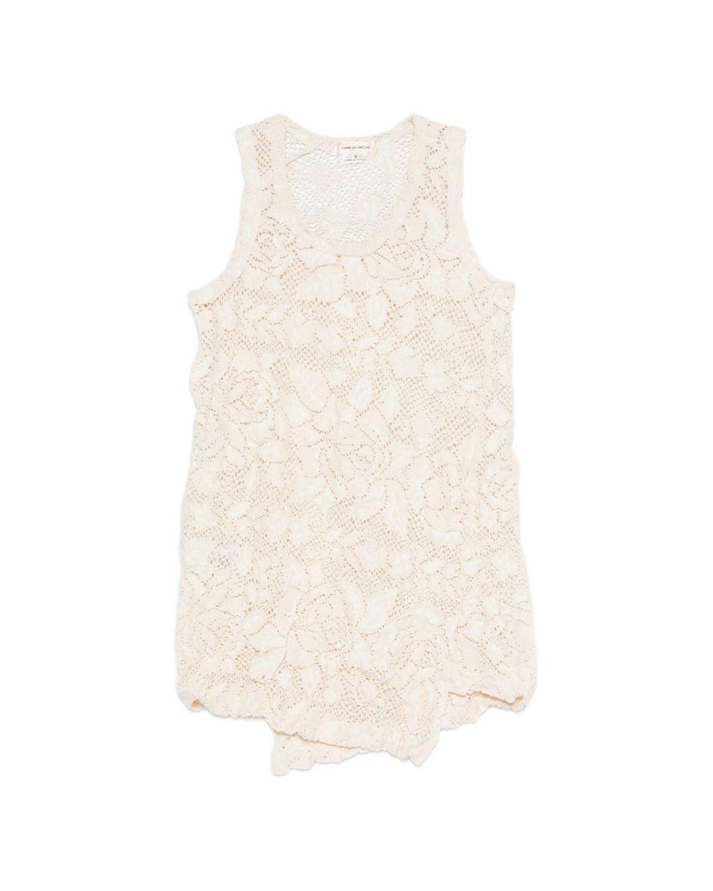 Comme des Garçons White Cotton Blend Tank Top