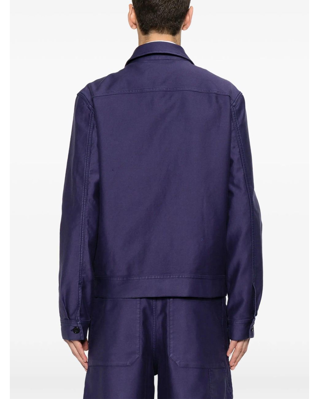A.P.C. Blue Blouson Moleskine
