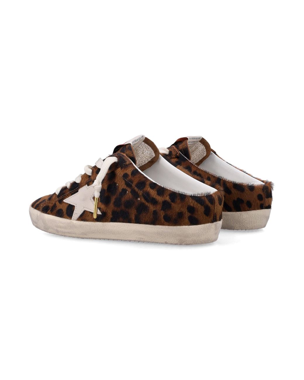 Golden Goose Deluxe Brand Brown Super-Star Sabot Sneakers Leopard Print