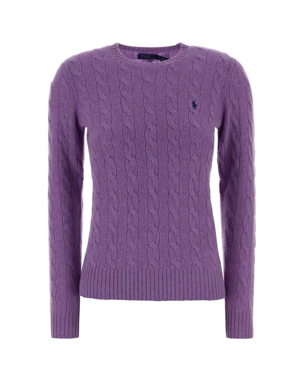 Polo Ralph Lauren Purple Polo Wool-Cashmere Blend Sweater