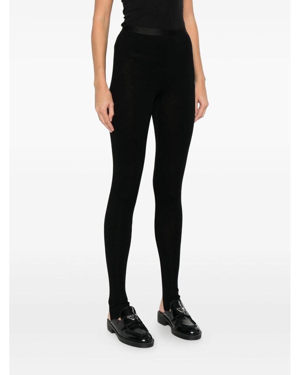 Forte_forte Gray Wool Ribbed Jersey Leggings With Spats Clothing