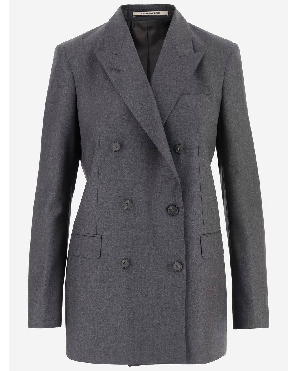 Chaqueta de lana con doble botonadura Tagliatore de color Gray